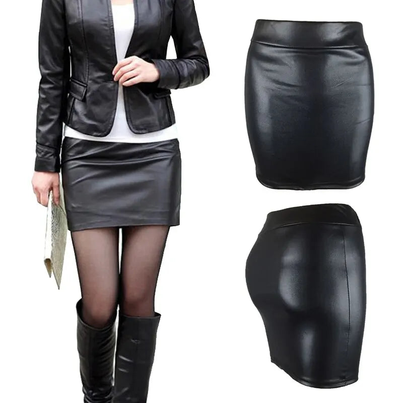 Women's High-Waist Mini Skirt – Slim Fit, Vintage Bodycon