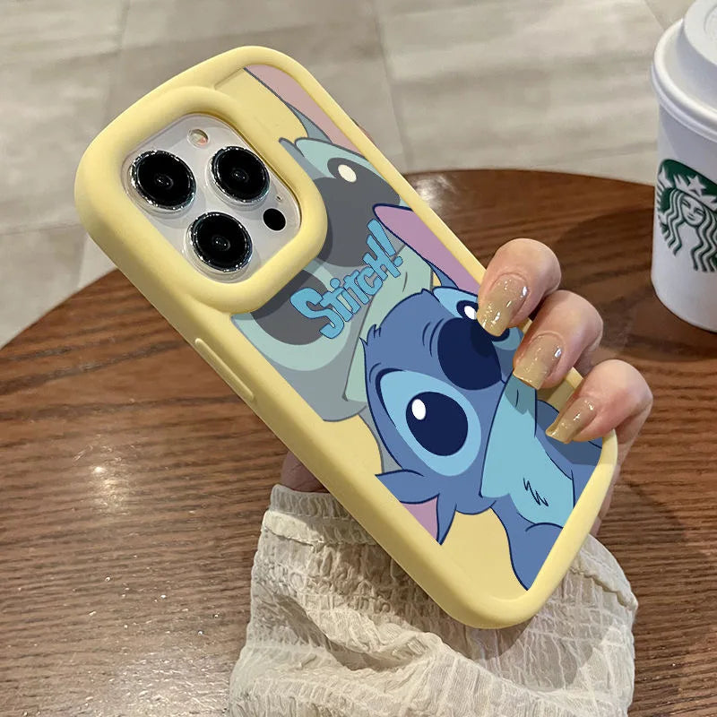 Stitch Big Eye Kawaii Hülle für iPhone 11-15 Pro Max – Süßes Anti-Fall-Design