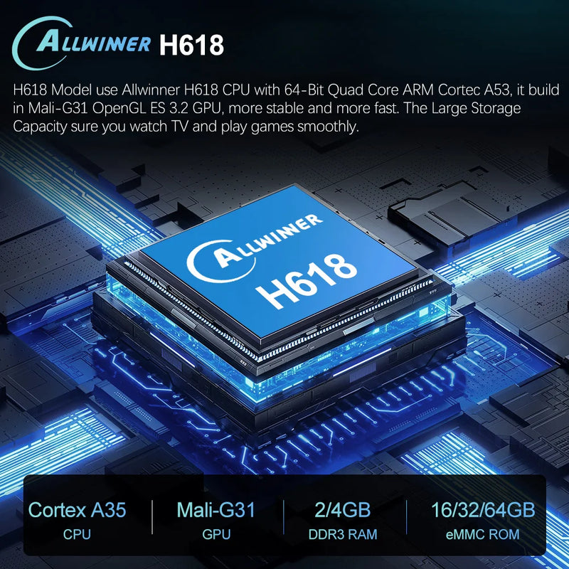 H618 Android 12 Smart TV Box - 8K Video, Quad-Core