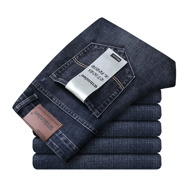 Classic Blue & Black Business Jeans for Men – Stretch Denim Trousers for Ultimate Comfort