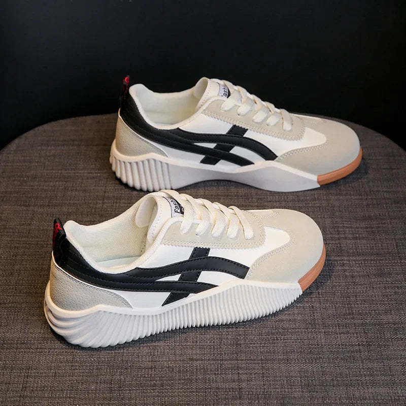 Sapatos esportivos casuais femininos – Design de tira cruzada respirável e confortável