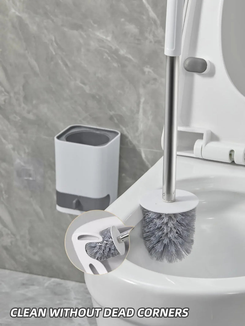 Punch-Free Wall-Mounted Toilet Brush Set