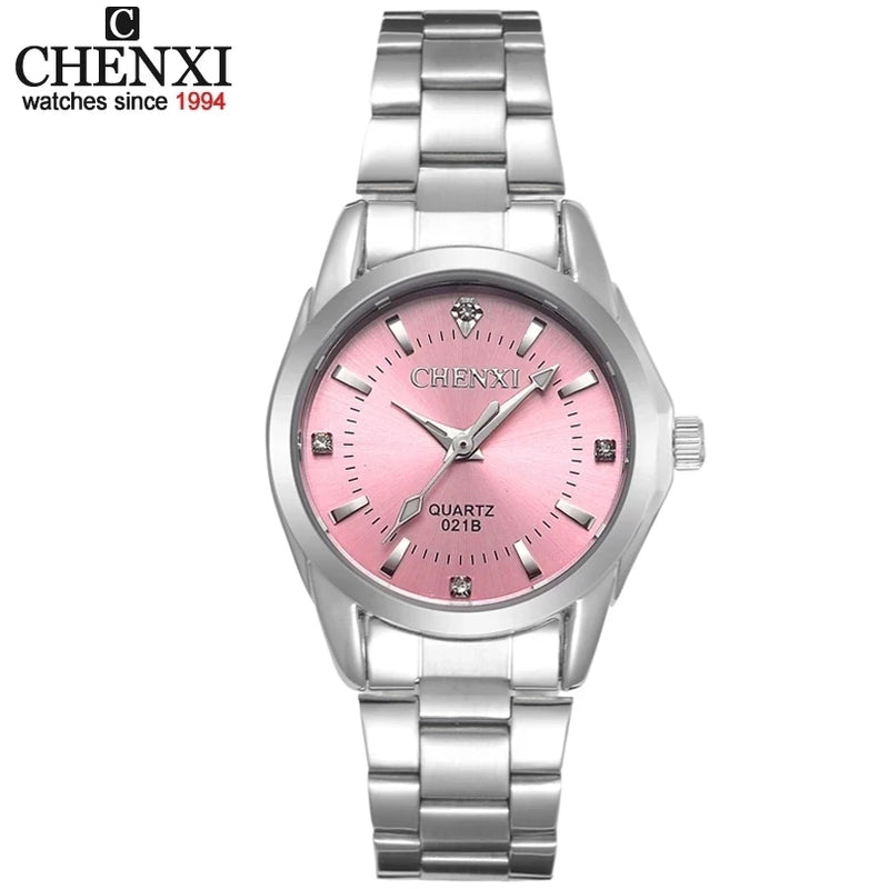 CHENXI Luxus-Damenuhr – 6 Farben, wasserdicht, Strass-Kleideruhr