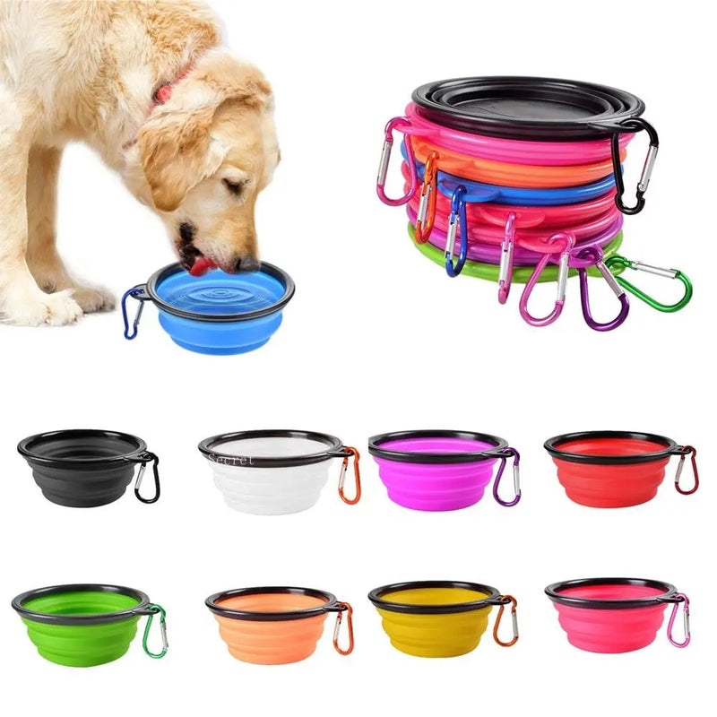 Collapsible Silicone Pet Bowl for Travel & Camping