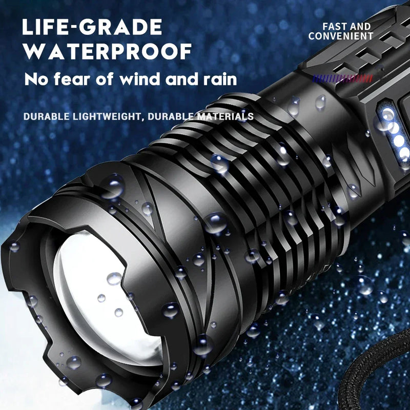 30W Rechargeable LED Flashlight with Power Display