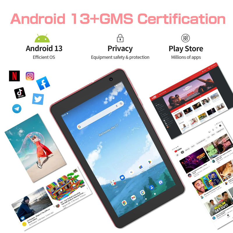 Tablet PRITOM 8" Android 13 8GB RAM and 1TB