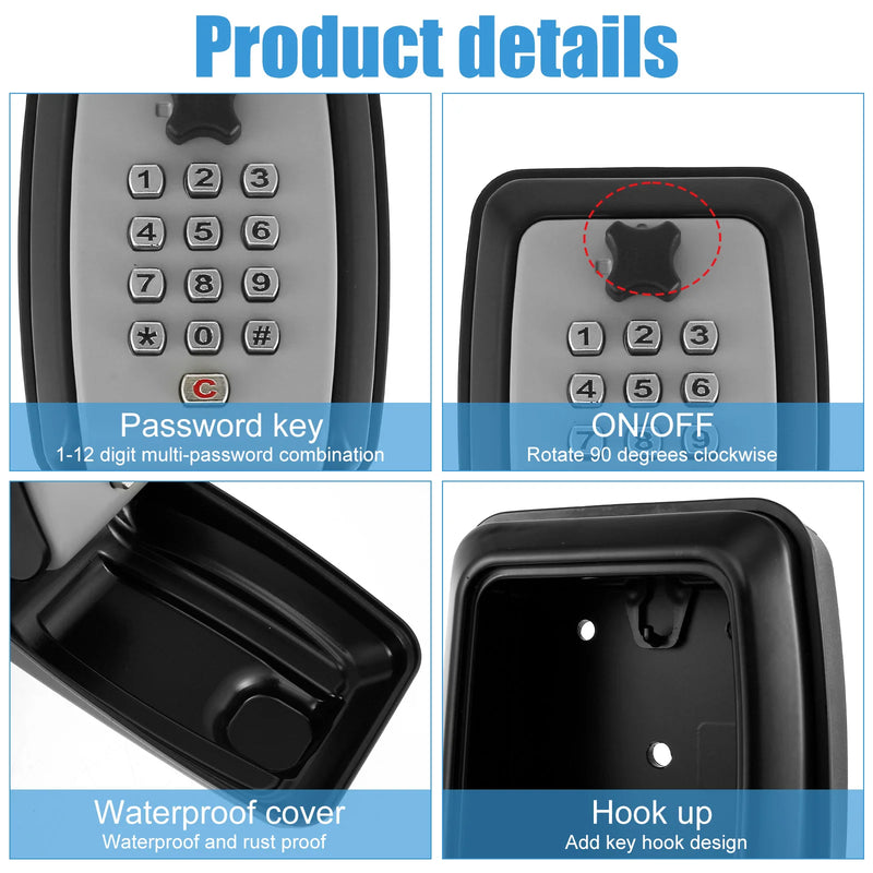 Wall-Mount Key Lock Box - Weatherproof Security Safe