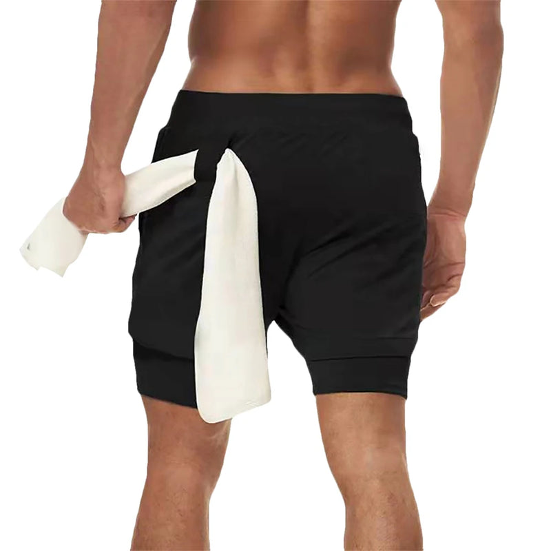 2-in-1 Laufshorts für Herren – Sportliche Fitnesshose fürs Fitnessstudio