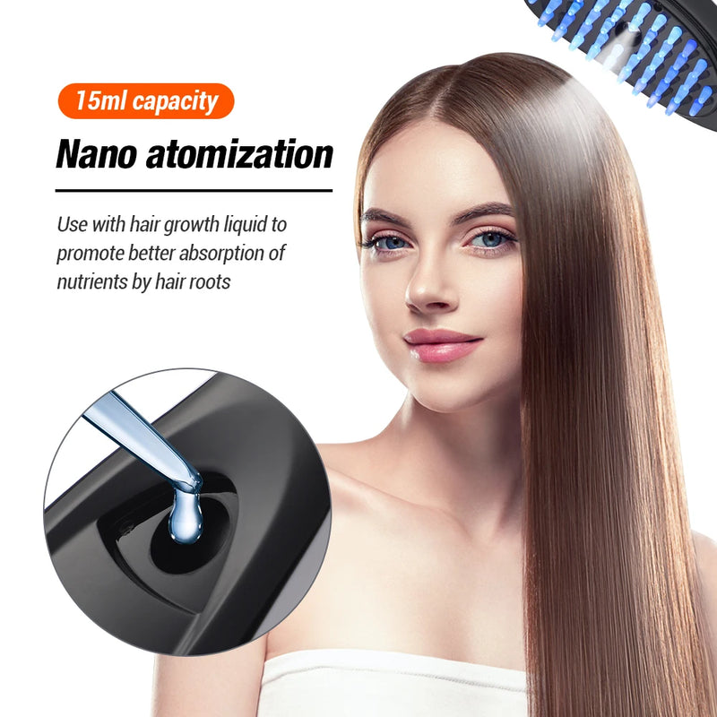 Electric Massage Comb – Hair Growth & Scalp Massager with Light Therapy