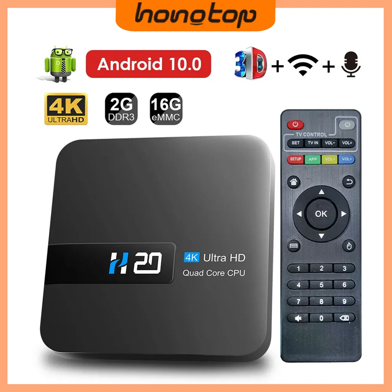 Android TV Box h20 – 4K HD, 2 GB RAM, 16 GB Speicher