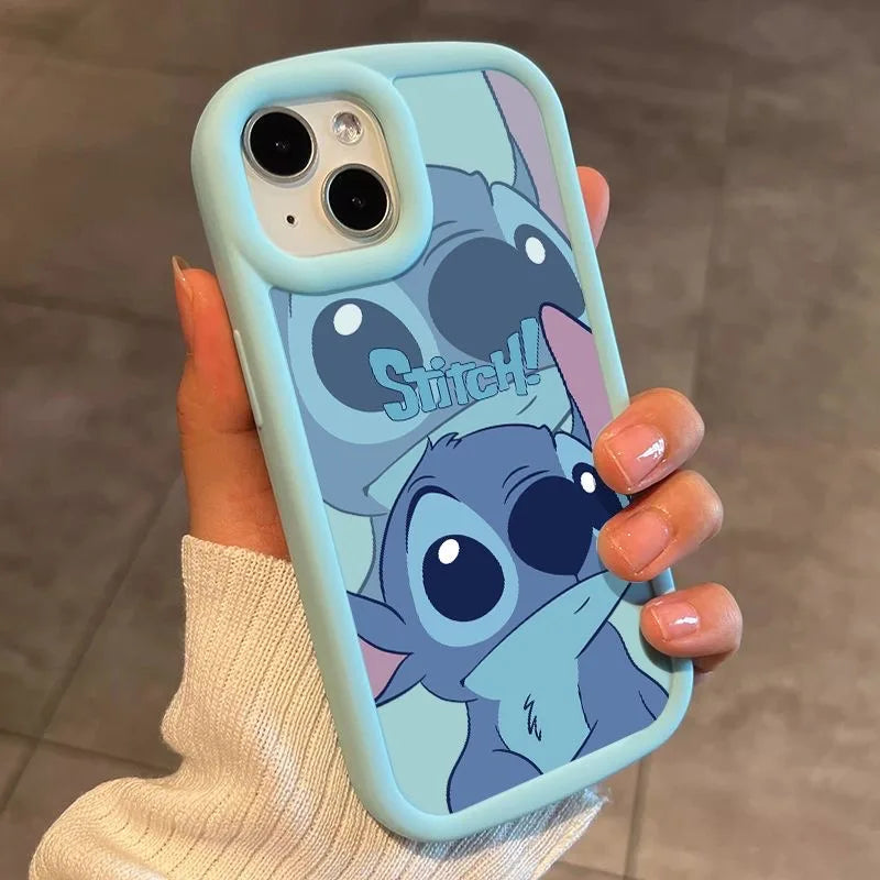 Stitch Big Eye Kawaii Case for iPhone 11-15 Pro Max – Cute Anti-Fall Design