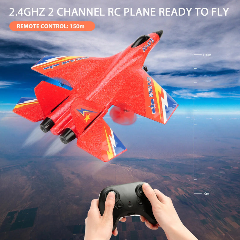 SU-27 RC Airplane – Jato de espuma de controle remoto 2.4G para crianças