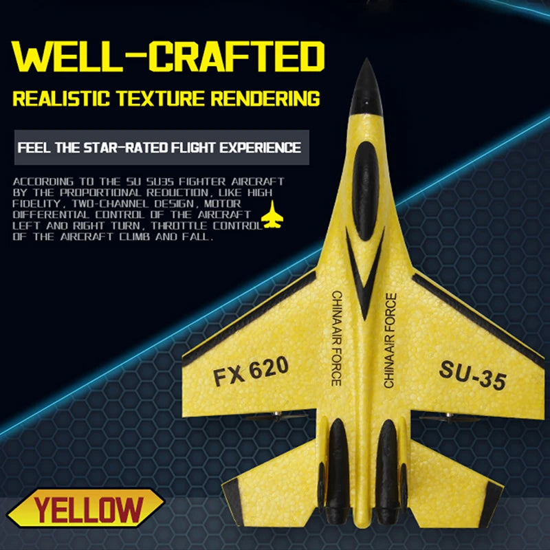 SU-35 RC Foam Fighter Plane – Planador de controle remoto 2.4G para crianças