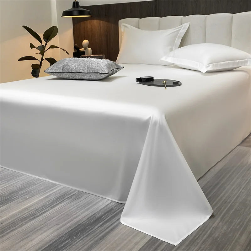 400TC Egyptian Cotton Hotel Flat Sheet - Solid Colour Bed Linen