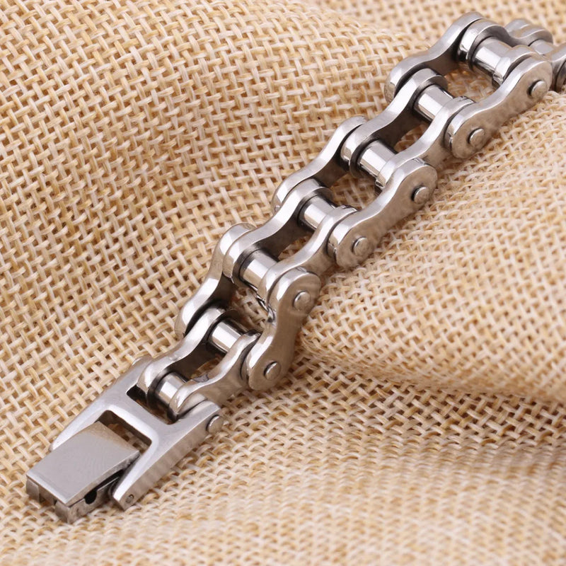 Stainless Steel Biker Bracelet - Punk Rock Style