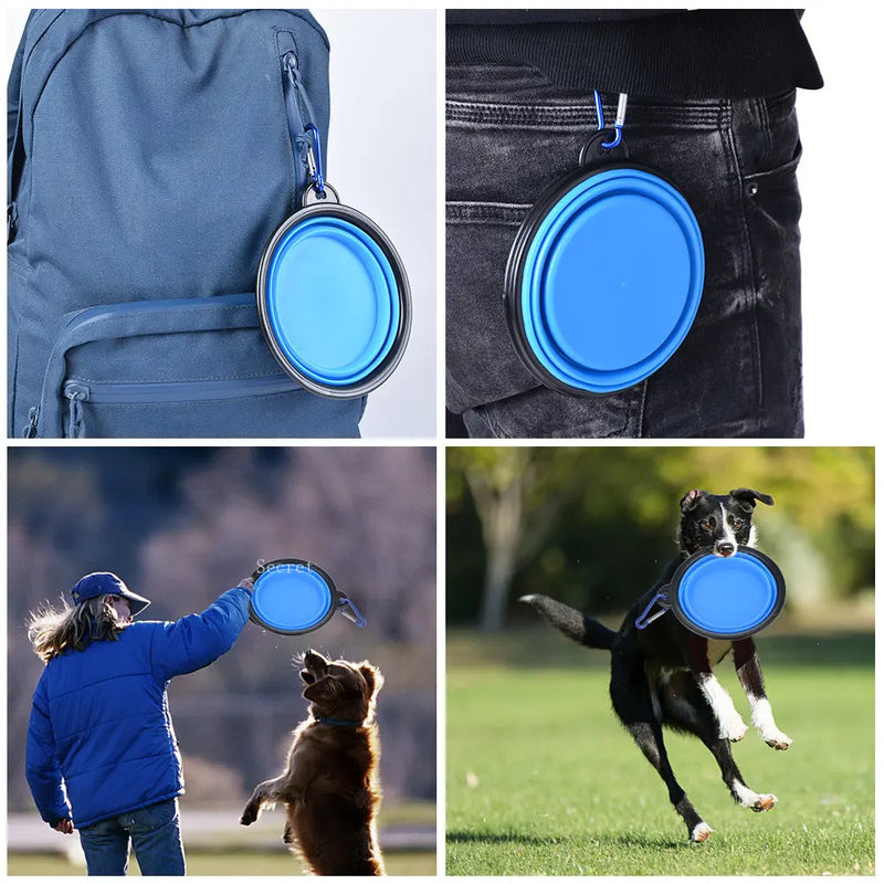 Collapsible Silicone Pet Bowl for Travel & Camping