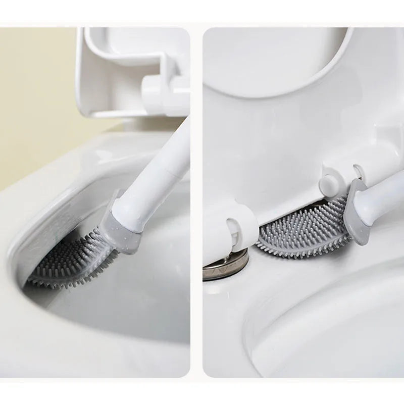 Silicone Toilet Brush & Holder - Wall Mounted