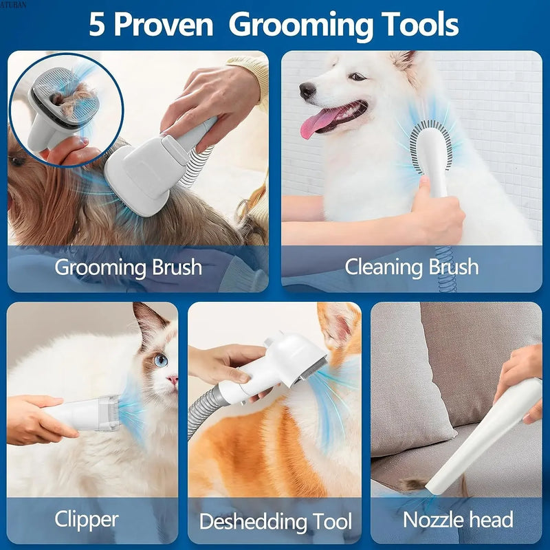 Pet Grooming Vacuum Kit – 2.3L Capacity for Efficient Pet Hair Cleaning