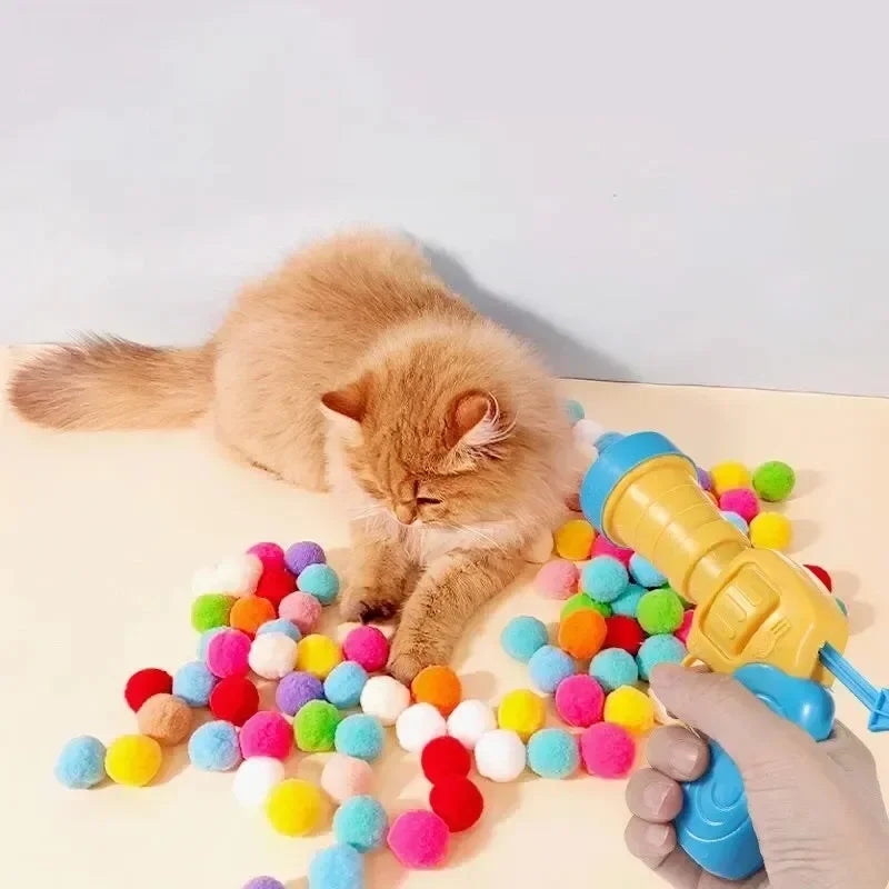 Lançador de brinquedo de pelúcia interativo para gatos