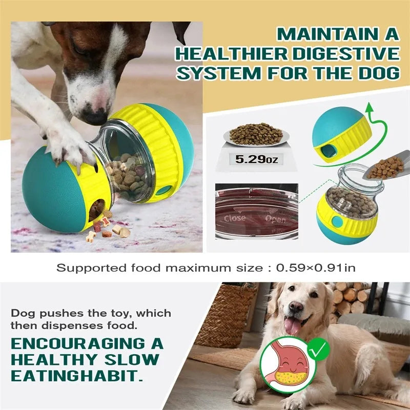 Dog Toy Tumbler - Bola de comida de alimentação lenta para brincadeira inteligente