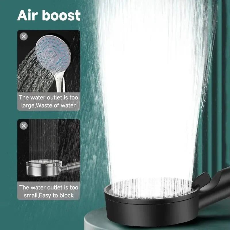 6-Mode Adjustable Shower Head - Pressure Boost Massage