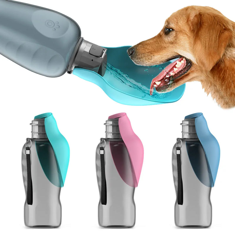 800ml Foldable Dog Water Bottle - Outdoor Travel Drinking Bowl