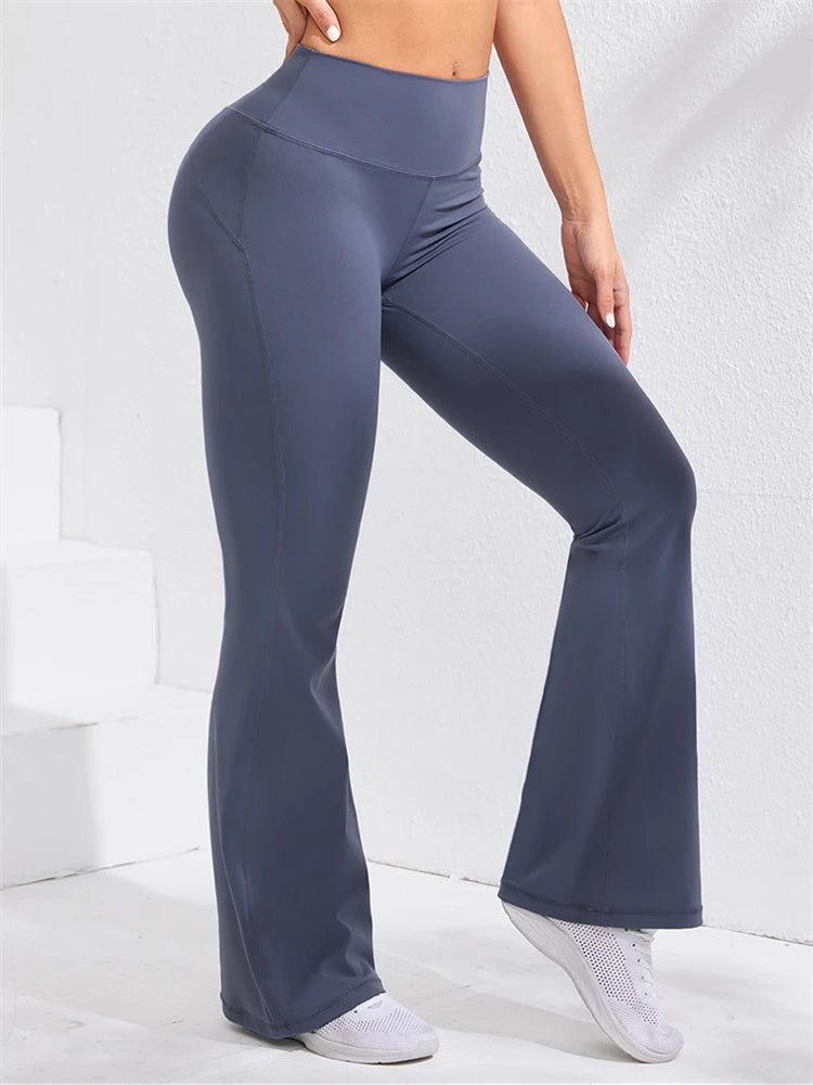 Flare-Yoga-Leggings für Damen – Hose mit hoher Taille und weitem Bein