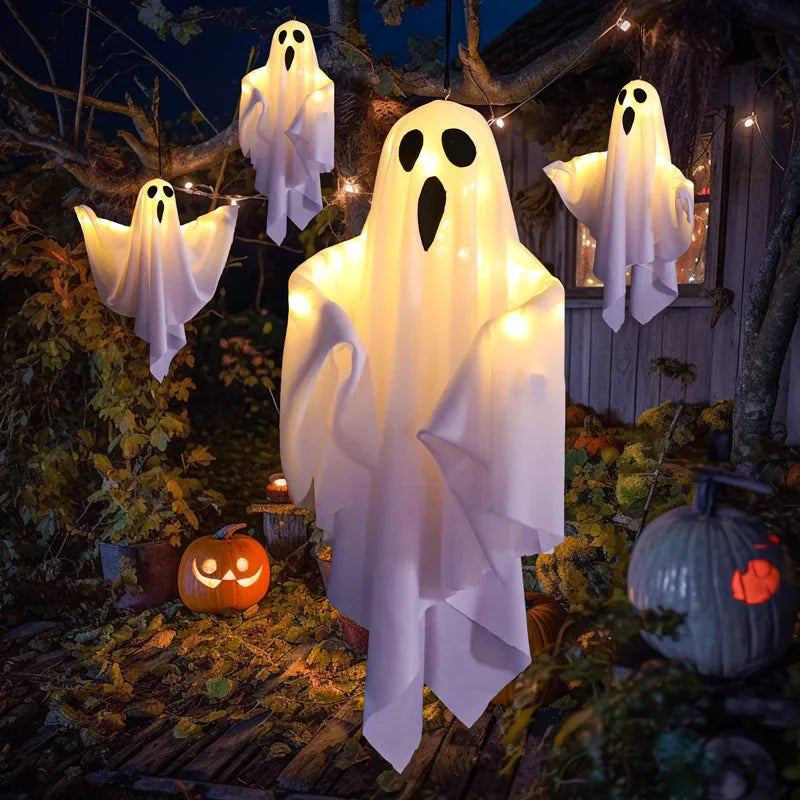 LED Ghost Hanging Decor with Lights