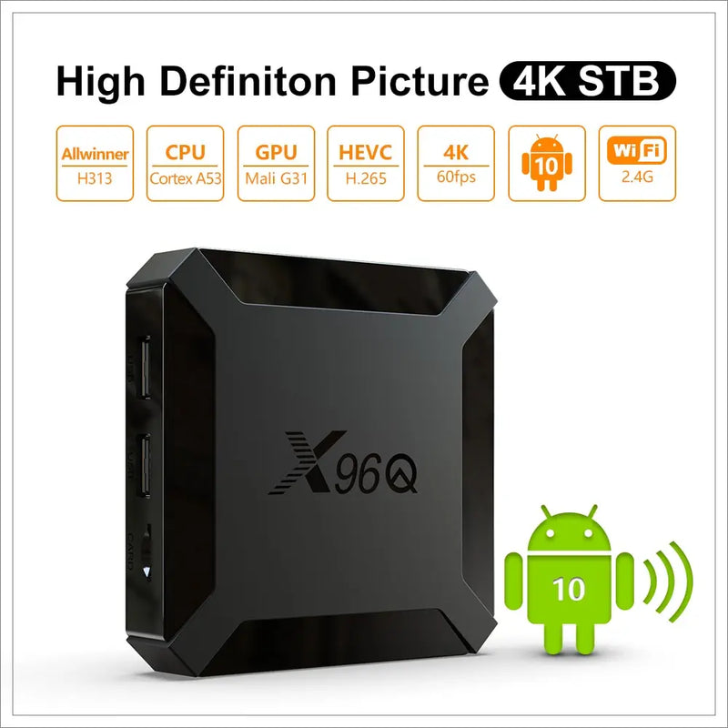 X96Q TV Box - Android 10, 2GB RAM, 16GB Storage