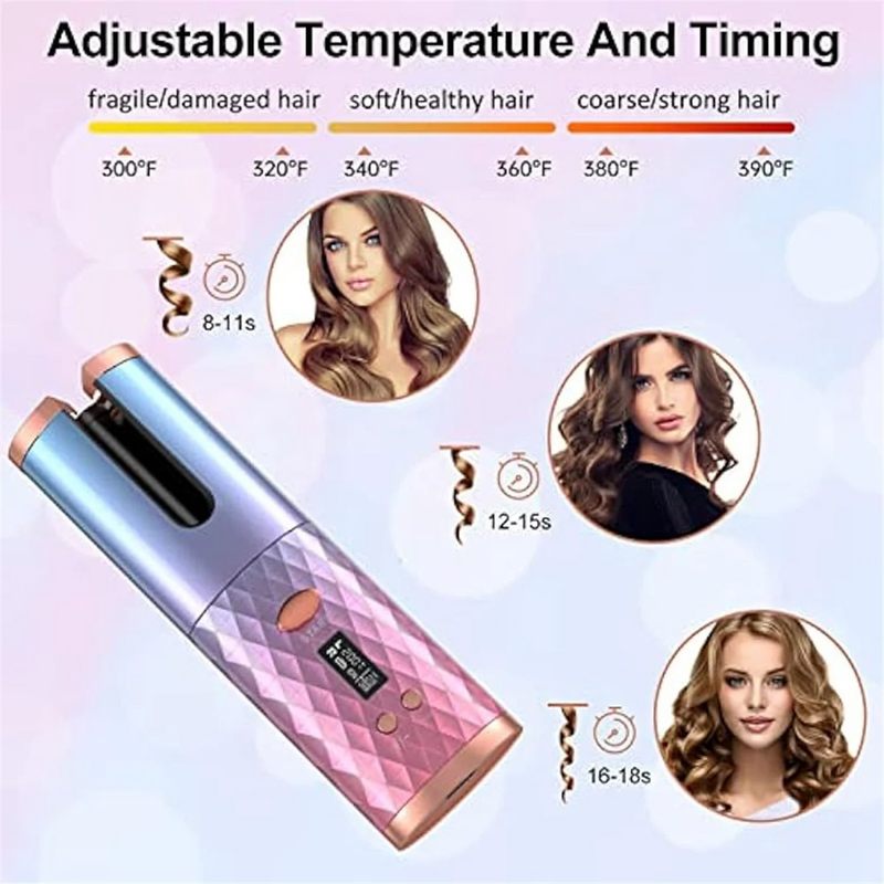 Cordless Automatic Hair Curler – USB Rechargeable & Fast Heating