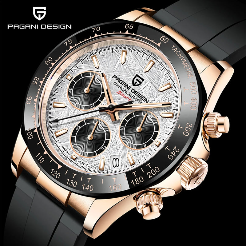 Relógio masculino PAGANI V2 Sapphire Steel Chrono - 40mm à prova d'água